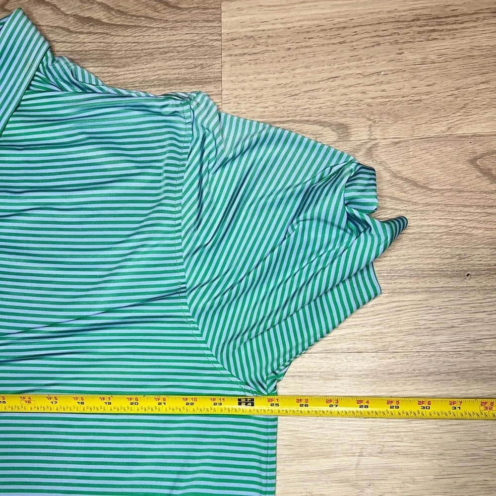 FootJoy‎ Men's Short Sleeve Polo Golf Shirt Large Green & White Striped